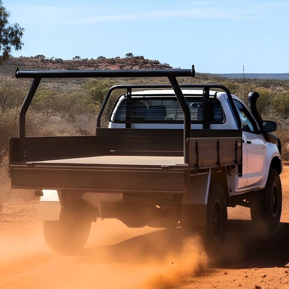 Cobra 4x4 Universal Black Stainless Steel Adjustable Tray Ladder Rack Ute Side Brackets High