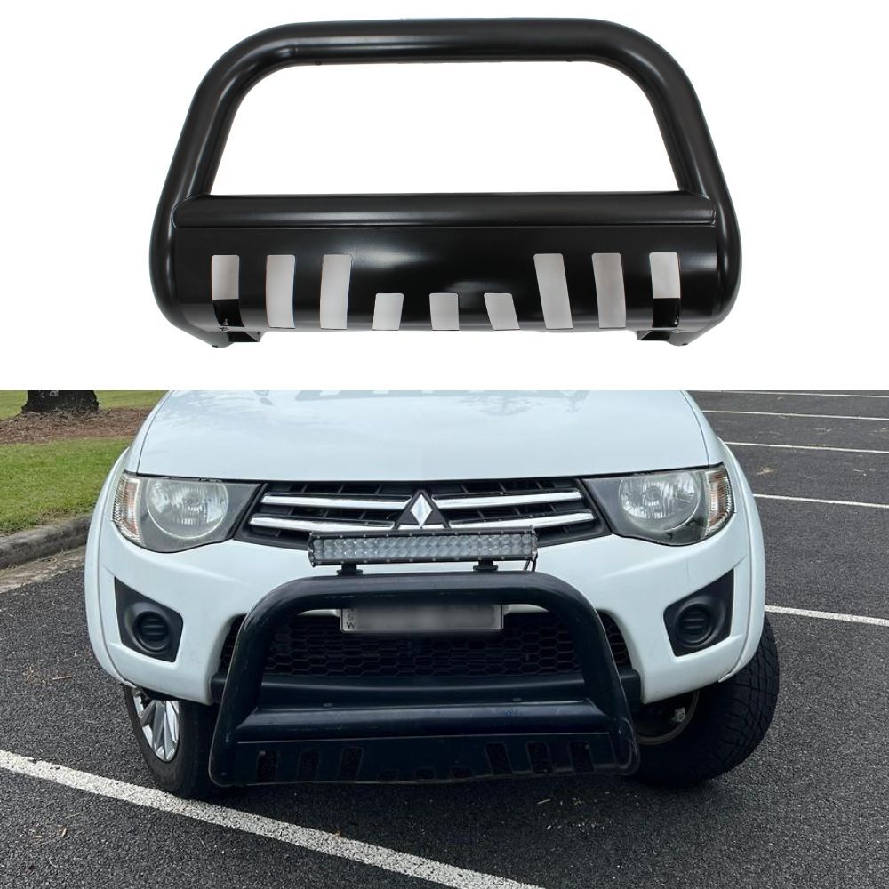 Black Stainless Steel Nudge Bar suits Triton MN ML 2006 - 2014 Bull Front Grill Bumper Guard OEM Style Push