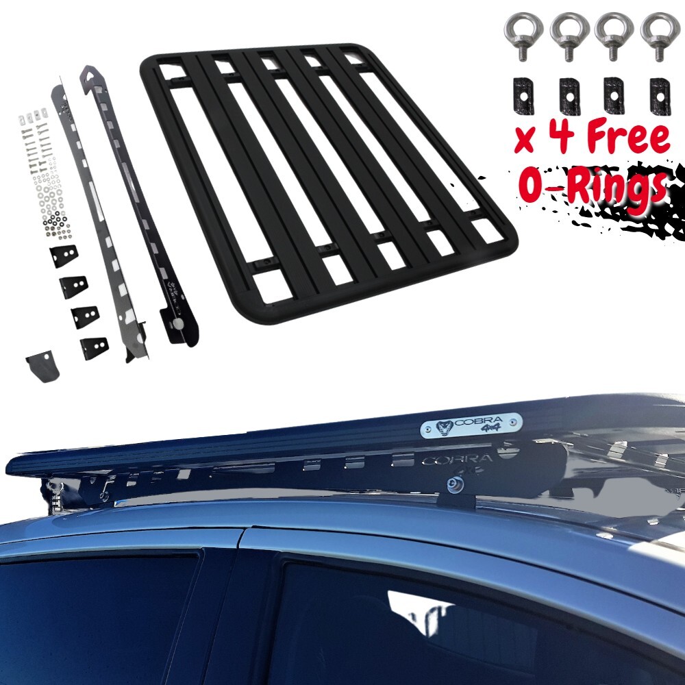 Cobra 4x4 Flat Roof Rack Aluminium Fits Mitsubishi Triton MQ MR 2015 - 2022 Models Platform Steel Brackets