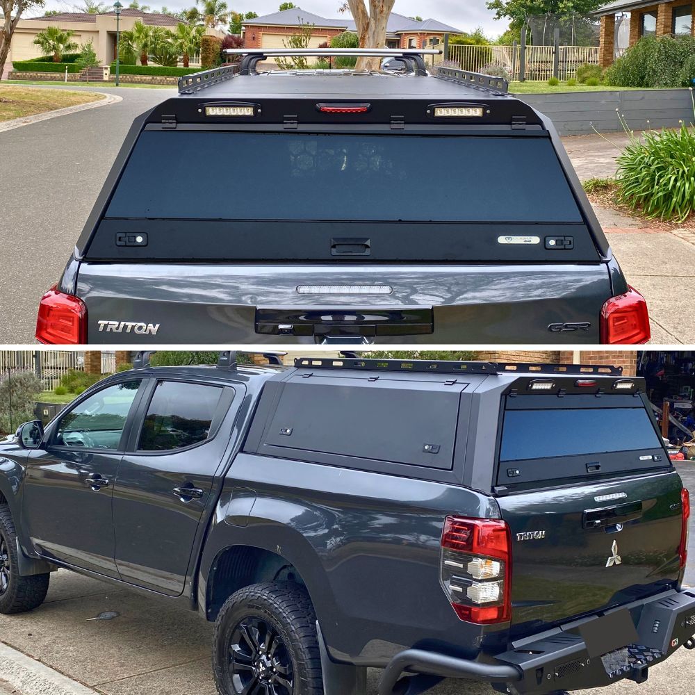Cobra 4x4 Gen 3 Aluminium UTE Tub Canopy fits Mitsubishi Triton MQ MR 2015 - 2023 Tradie Black Aluminum Heavy Duty