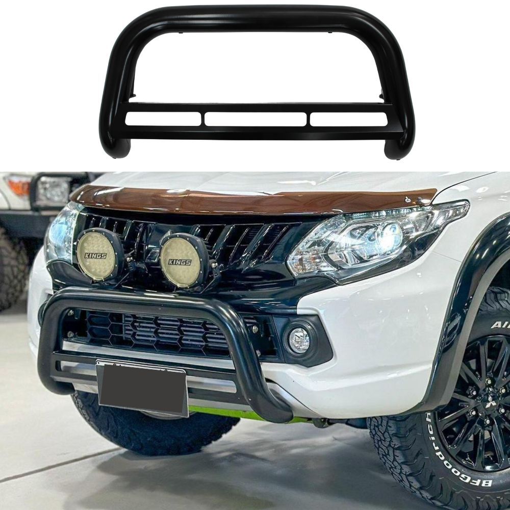 Black Stainless Steel Nudge Bar suits Triton MQ 2015 - 2019 Bull Front Bumper Guard OEM Style 