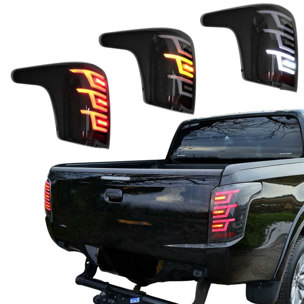 Smoked Black Tail Lights Sequential LED for Mitsubishi Triton MQ 2015-2018 Taillights Pair