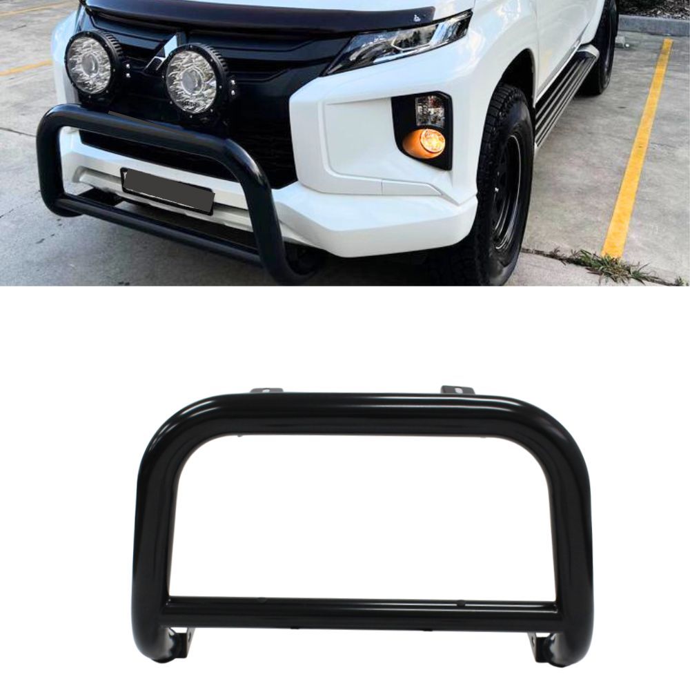 Black Stainless Steel Nudge Bar suits Triton 2019 - 2023 Bull Front Grill Bumper Guard OEM Style Push