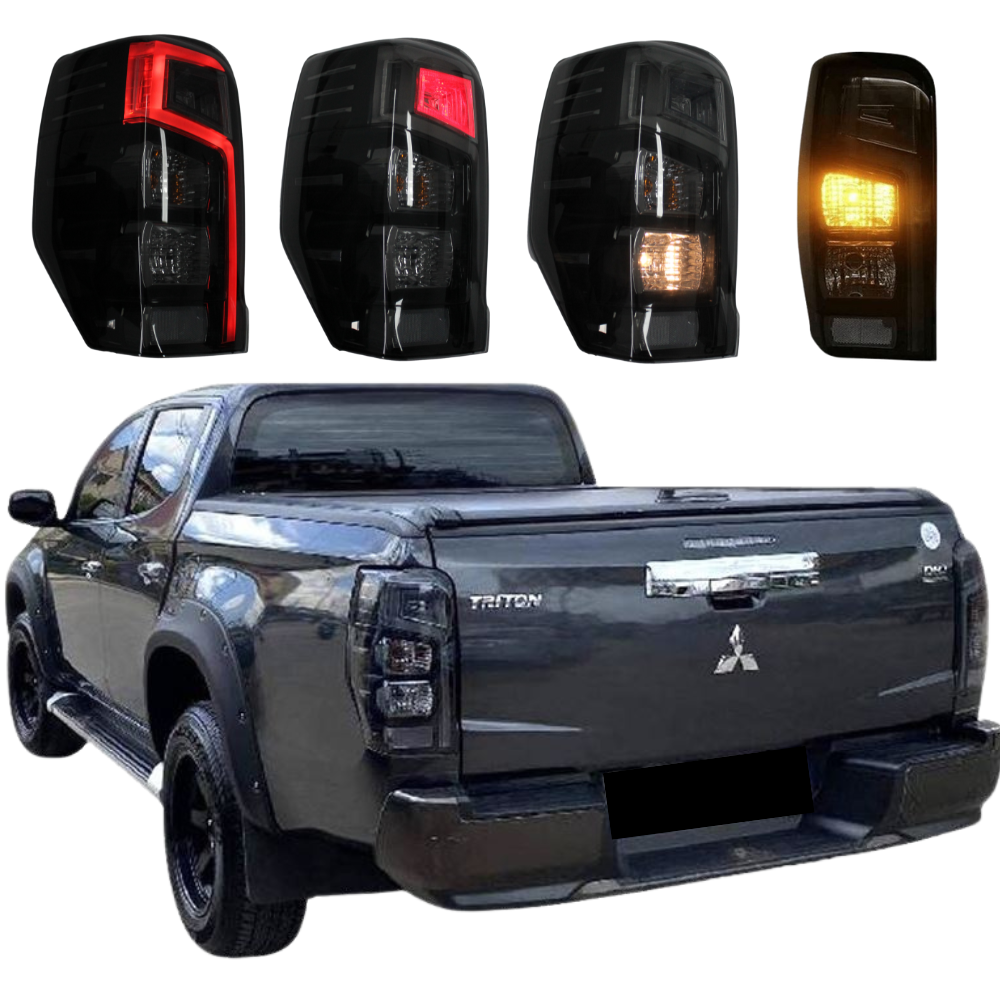 Smoked Black Tail Lights LED V1 for Mitsubishi Triton MR 2018 Onwards Taillights Pair