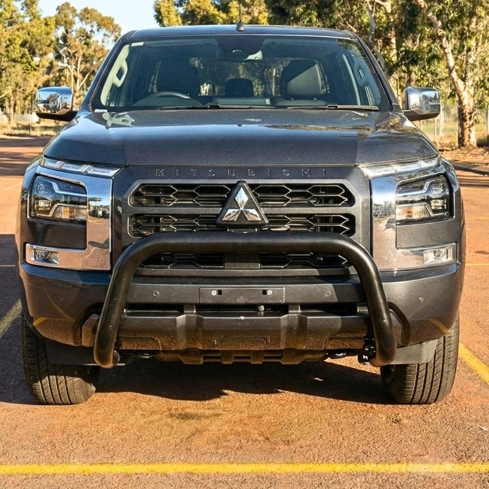 Black Stainless Steel Nudge Bar Suits Mitsubishi Triton MV 2024 Onwards Bull Front Grill Bumper Guard OEM Style