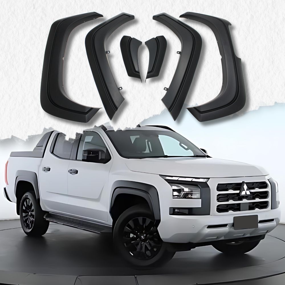 OEM Style Matte Black Fender Flares Suits Triton MV 2024 Onwards Smooth Finish