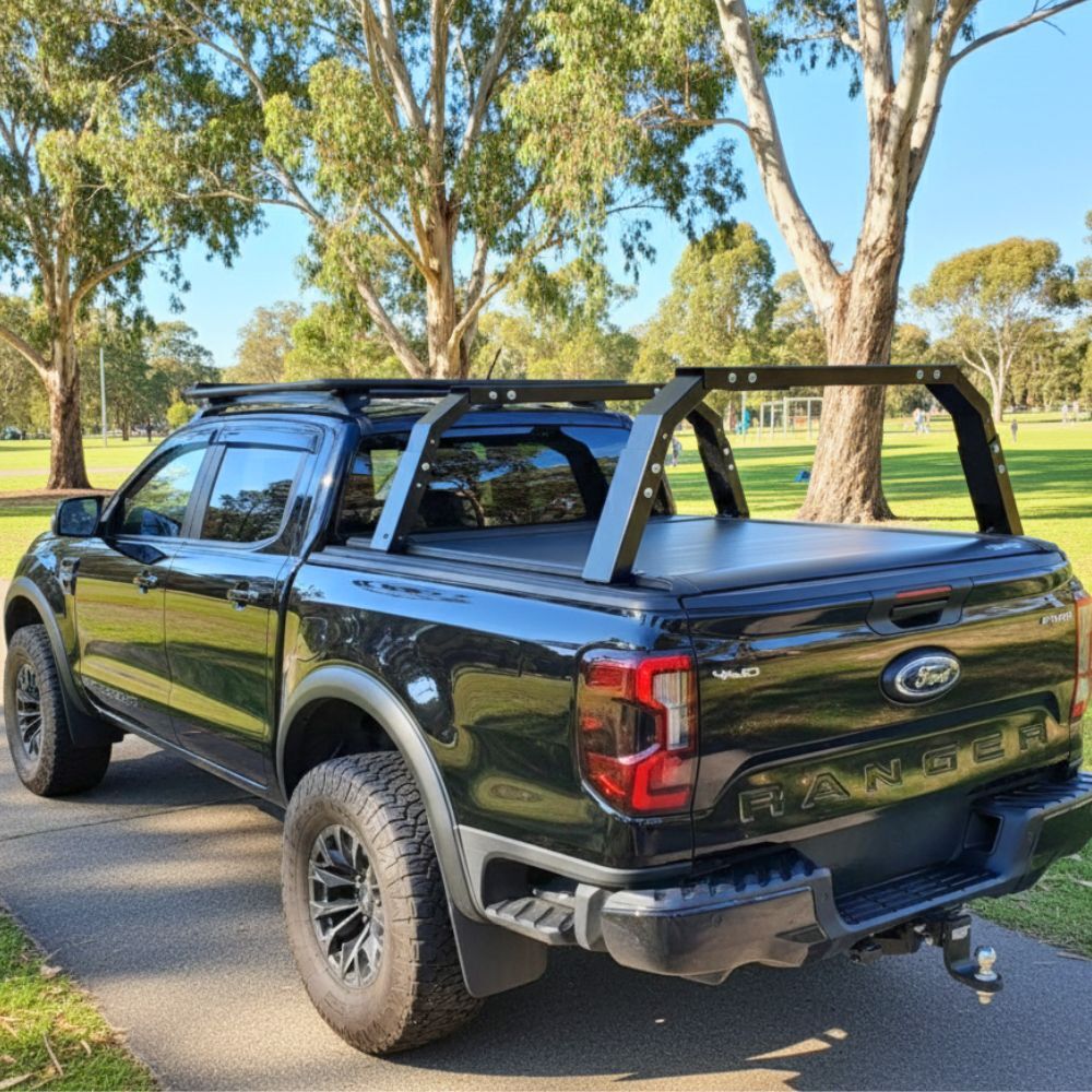 Cobra 4x4 Universal 2 x Black Steel Adjustable Tub Ladder Rack Ute Side Brackets Double