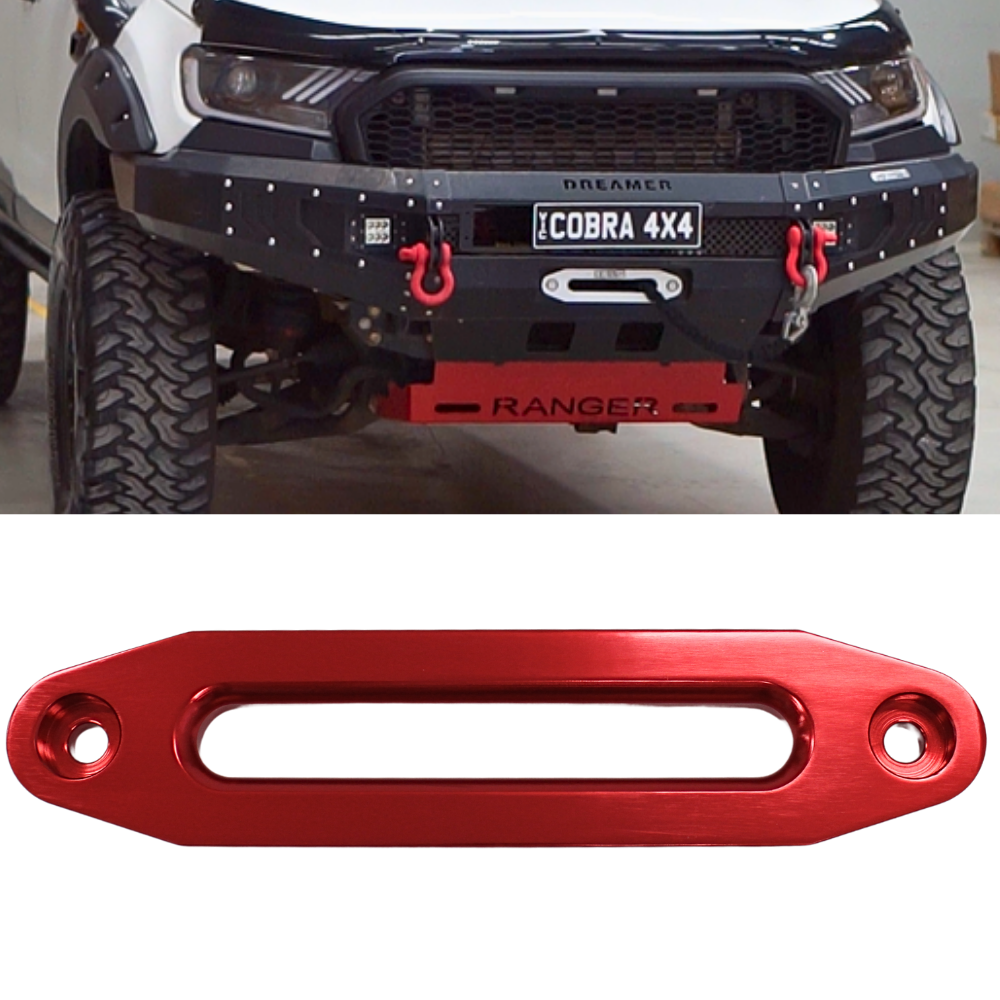 Cobra 4x4 8000-14500lbs Red Aluminium Fairlead Universal Winch Rope 4WD