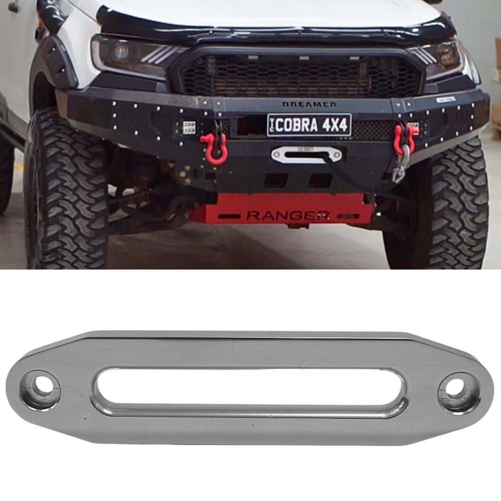 Cobra 4x4 8000-14500lbs Silver Aluminium Fairlead Universal Winch Rope 4WD