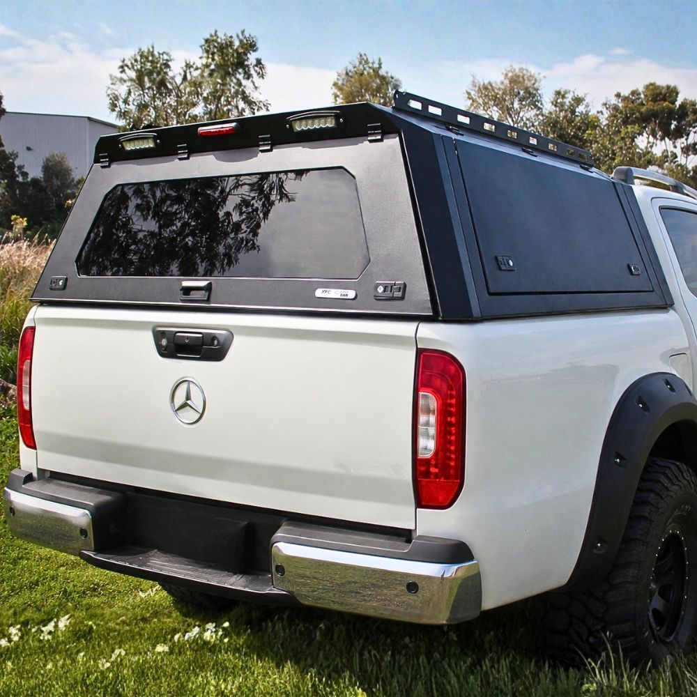 Cobra 4x4 Gen 2 Aluminium UTE Tub Canopy fits Mercedes-Benz X-Class X350d Dual Cab Tradie Black Aluminum Heavy duty