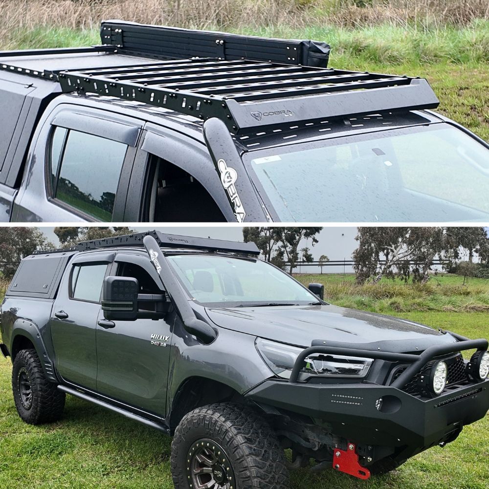 Cobra 4x4 Dynamic Steel Roof Rack Suits Hilux 2015 Onwards N80 Low Profile Platform Full Length
