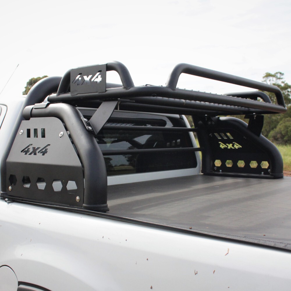 Cobra 4x4 Sports Roll Bar + Roof Rack Suitable for Isuzu Dmax 2012 onwards Black powder coated Dmax
