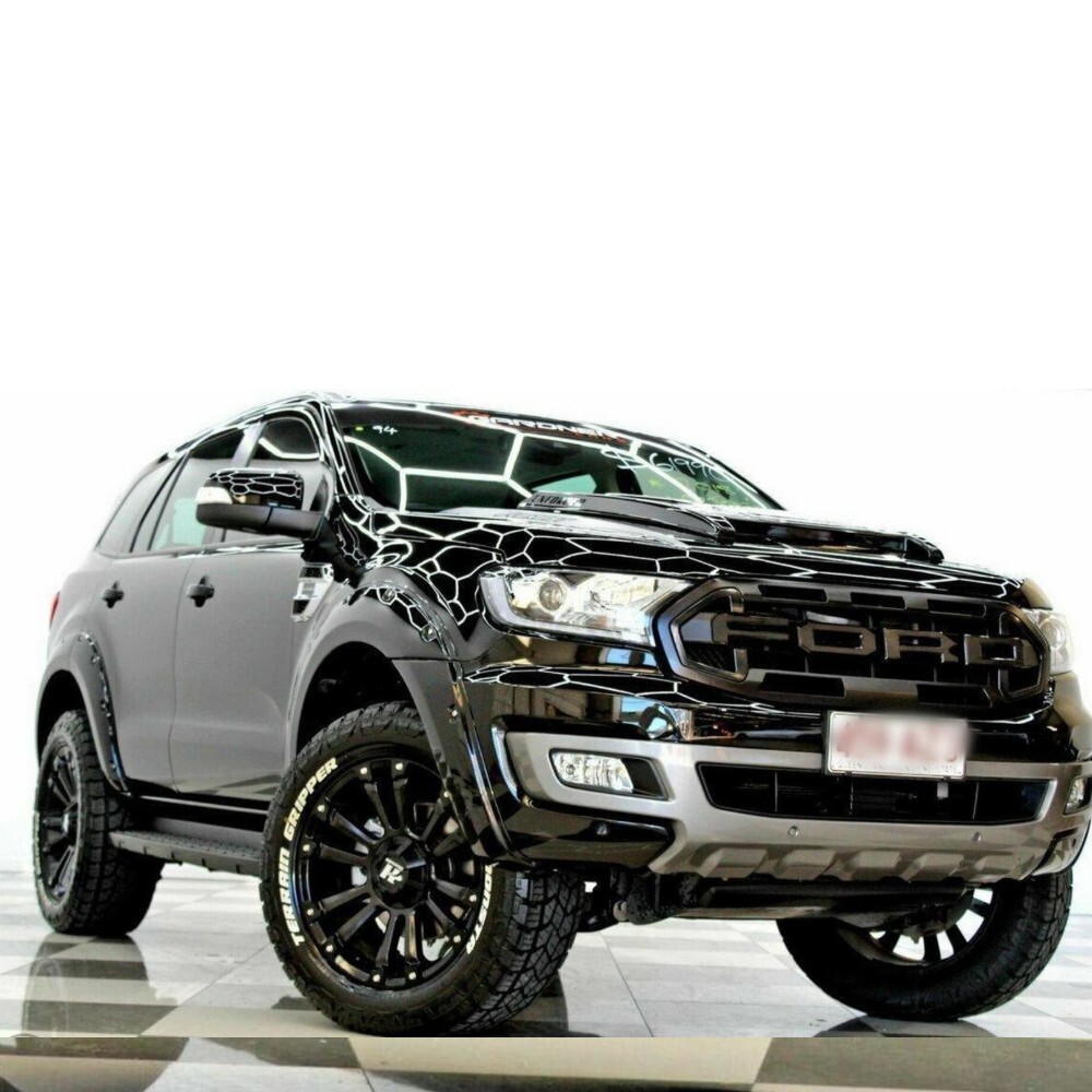 Fender flares fits Ford Everest Wheel Arch 2016+ Black ABS Pocket Holes