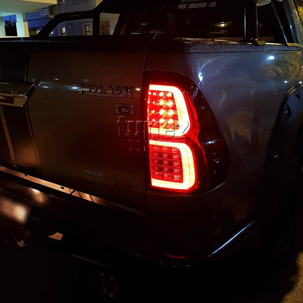 Smoked Black Tail Lights Lamp Suits Toyota Hilux 2015 2019 Taillights