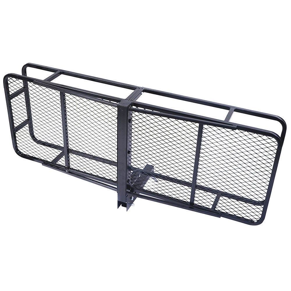 FOLD AWAY STEEL MESH CARGO RACK BASKET CARRIER LUGGAGE HITCH TOW BAR