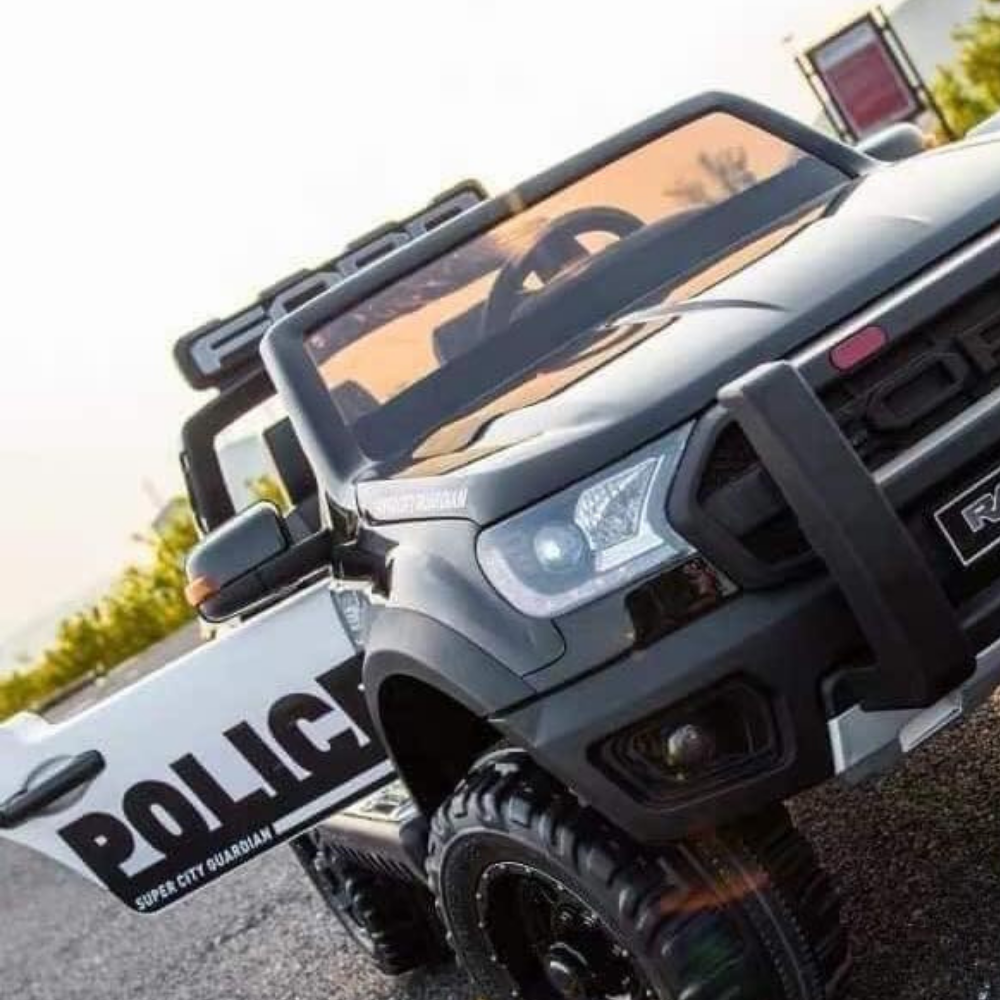Licensed Police car Ford Ranger Raptor UTE Kids Electric Ride On Car Remote  Control Black White Toy