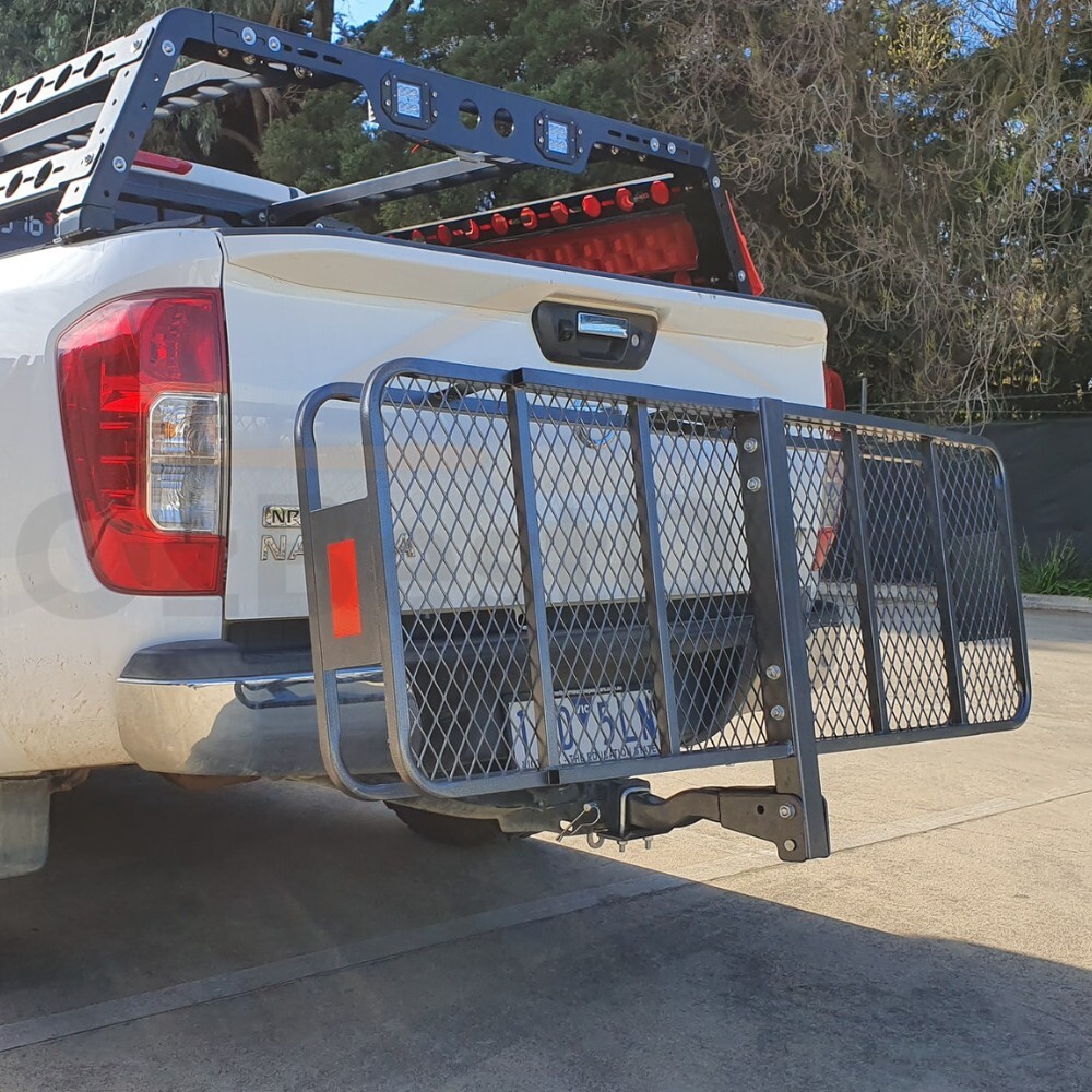 Fold able Powder Coated Steel Tow Hitch Cargo Rack Tow Bar Rear Luggage