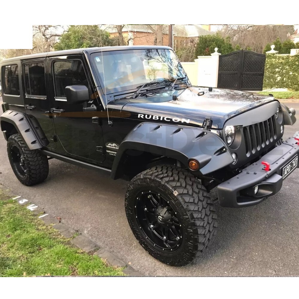 JEEP WRANGLER JK 07-17 POCKET STYLE FENDER FLARES / GUARD WHEEL ARCH BLACK