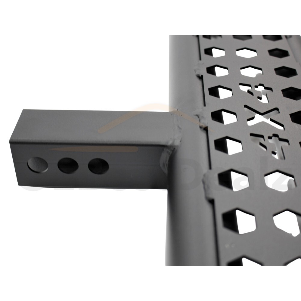 Heavy Duty Rear Tow Hitch Step Up Ladder Platform 4x4 Tub Black Powder