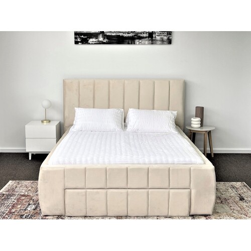 Bera Upholstered Plush Velvet Bed Frame
