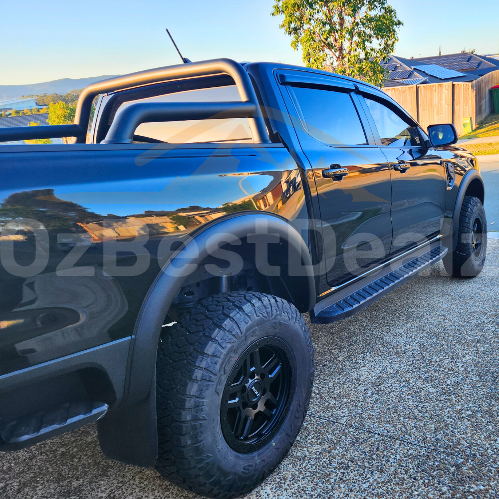 Matte Black PS Style T9 Fender Flares Suits Ford Ranger Next Gen 2022 +  MY22 Dual Cab