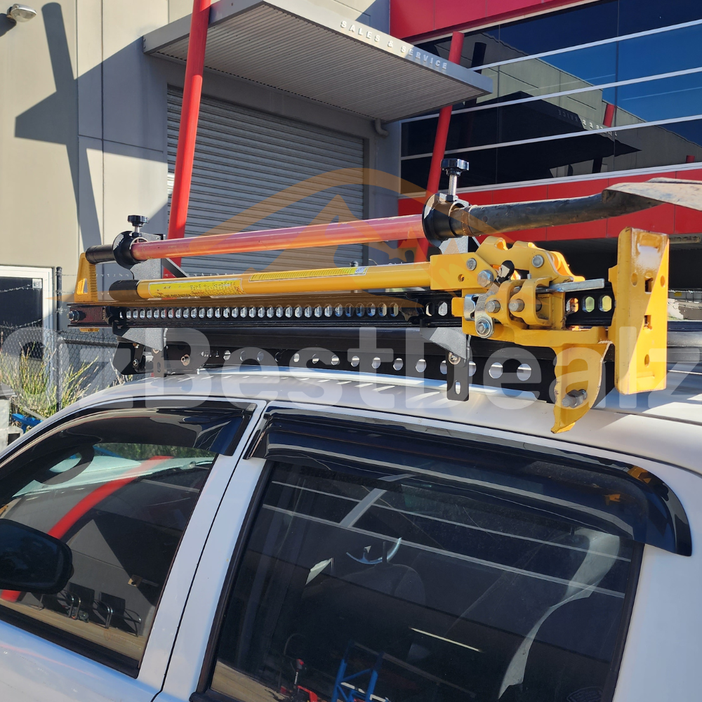 Cobra 4x4 Shovel and High Lift Jack Holder Bracket Kit Suit Flat Aluminium Roof Rack With Channel Nu