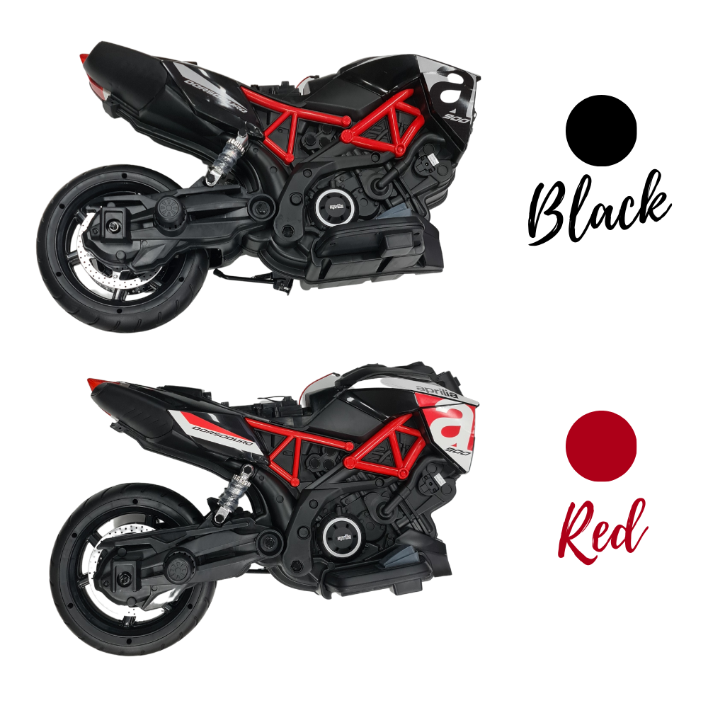 licensed aprilia dorsoduro 900 12v ride on motorbike