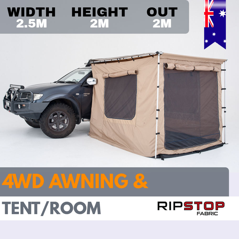4x4 4WD AWNING TENT ROOM CANVAS 2 X 25M 400gsm