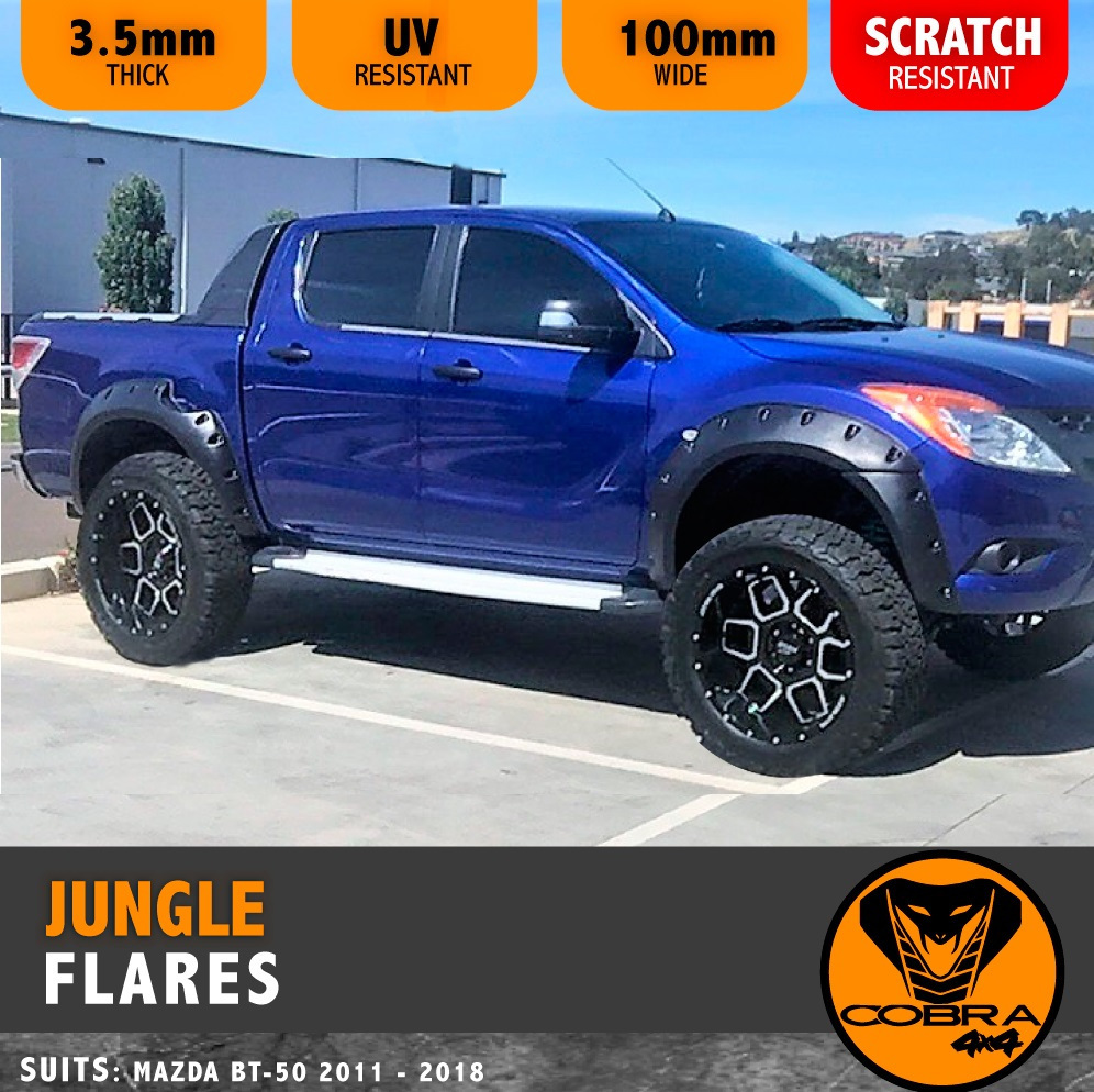 Mazda BT50 BT-50 2012 2013 2014- 2017 Black Pocket Style Flares kit ...