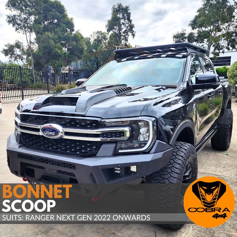 Matte Black Bonnet Scoop Fits Ford Ranger Next - Gen 2022+ MY22 Hood