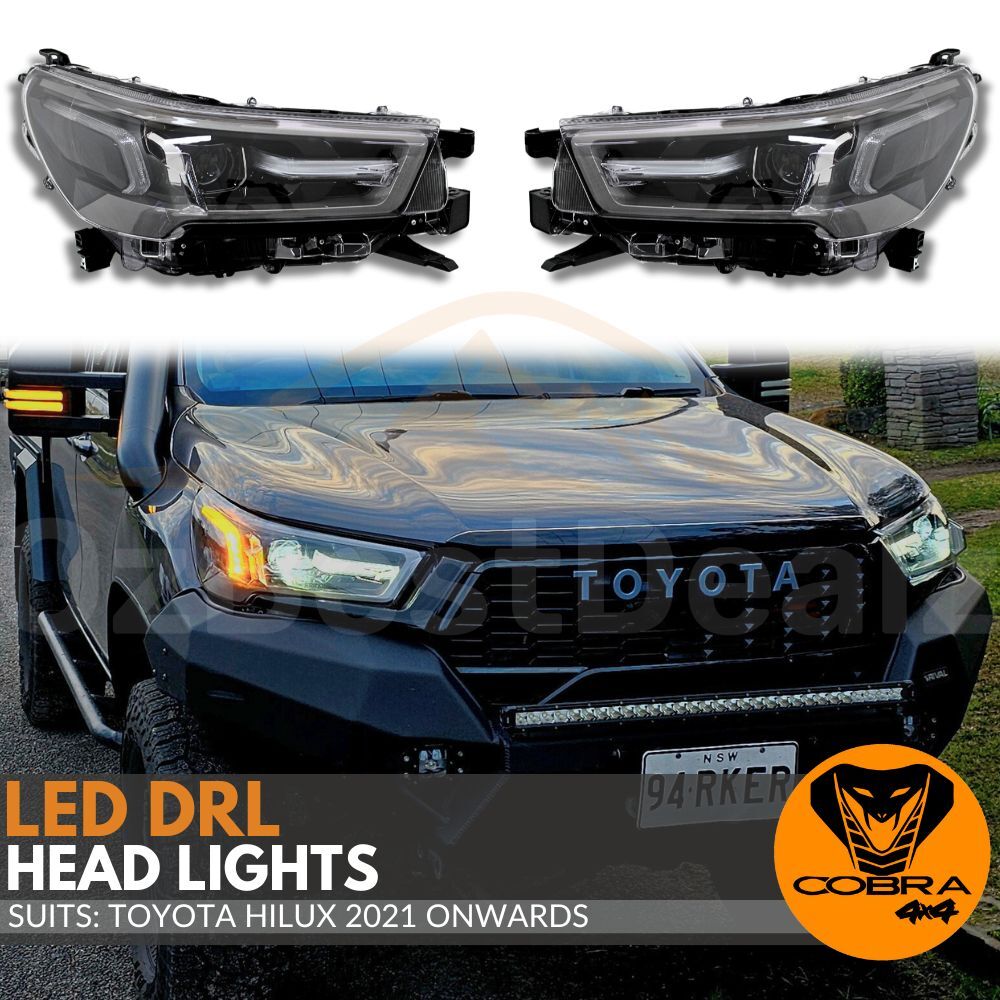 Forbandet føderation guld DRL LED Head Lights Lamp Suits Toyota Hilux 2021 Onwards SR5 N80 Rogue  Rugged X Projector Headlights