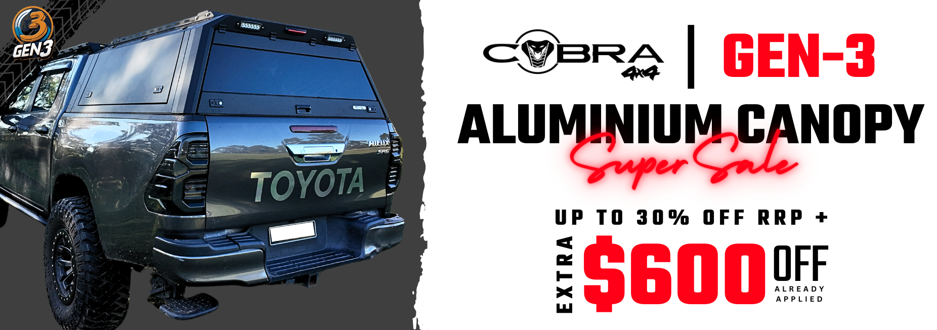 $600 OFF ON GEN 3 CANOPIES