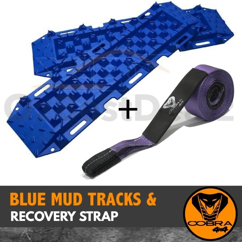 4x4 Blue Mud Sand Tracks x2 9M Purple Recovery Strap