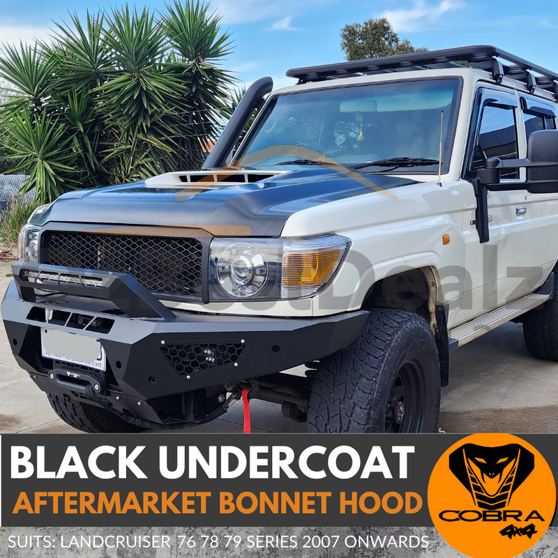 Bonnet Hood suits LandCruiser 76 78 79 Series Black Undercoat OEM