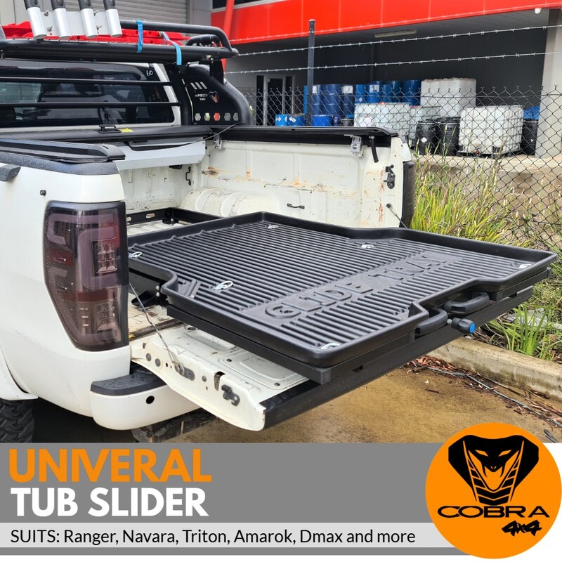 Cobra 4x4 Heavy duty Steel Universal Tub Slide Slider Sliding Tray System Ute Extendable Drawer Fridge Tools Camping