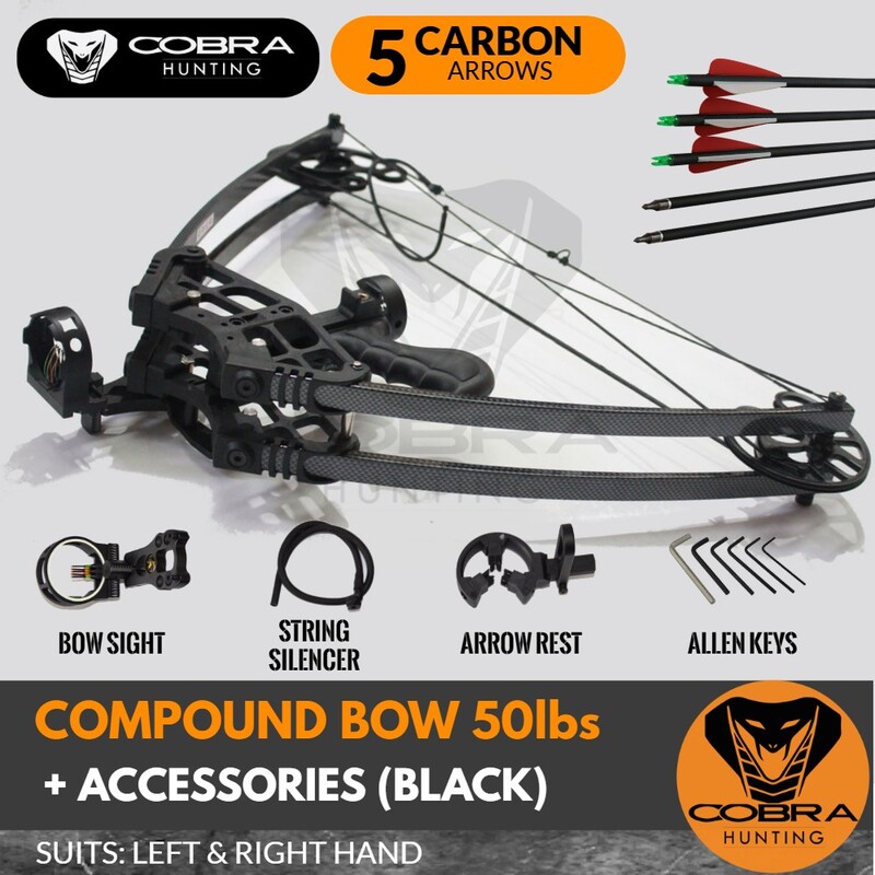 50lbs Hunting Triangle Black Compound Bow Left and Right Handed