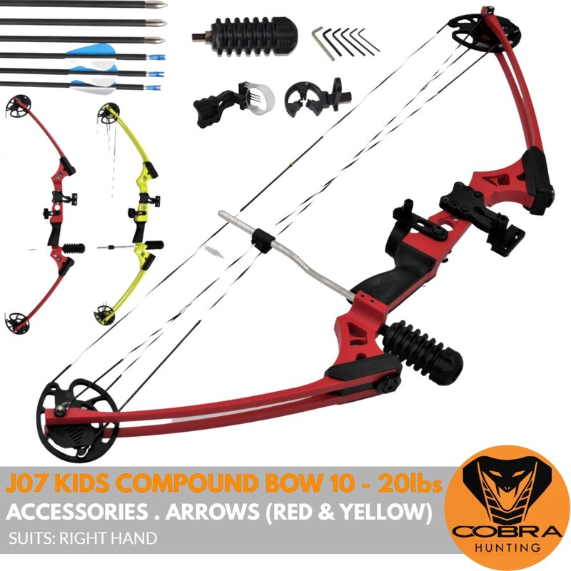 10-20lbs Red Yellow Compound Kids Junior Bow RIGHT HAND Target shooting