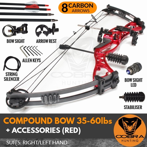 35-60lbs Hunting Red Compound Bow Right or Left Hand
