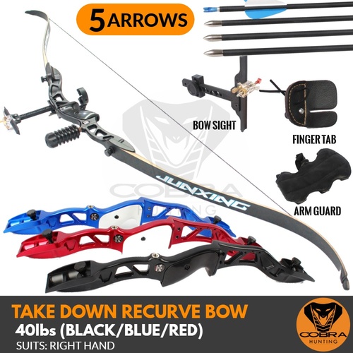 40lbs Takedown Recurve Bow + Accessories + 5 Arrows