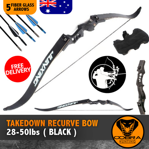 35 - 50 lbs Recurve Bow + 5 Arrows Archery Hunting shoot