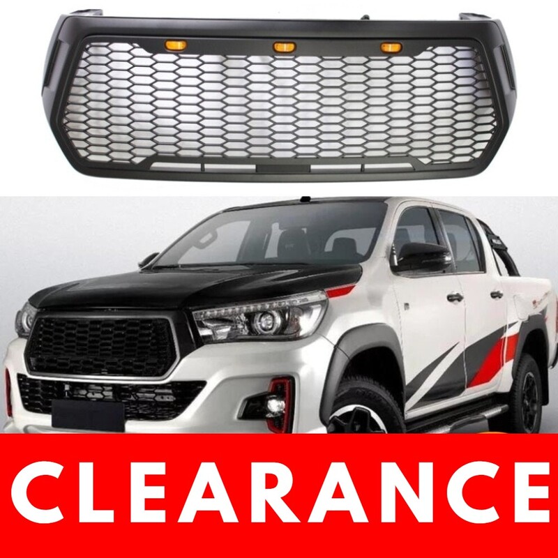 CLEARANCE CLEARANCE CLEARANCE Matte Black Mesh Grill Suitable for Toyota Hilux Rocco 2019+ LED