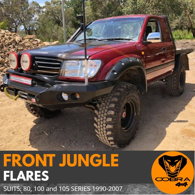 Front Jungle Flares suitable for Landcruiser 80 Series 100/105 Series 80mm wide 1990 - 2007