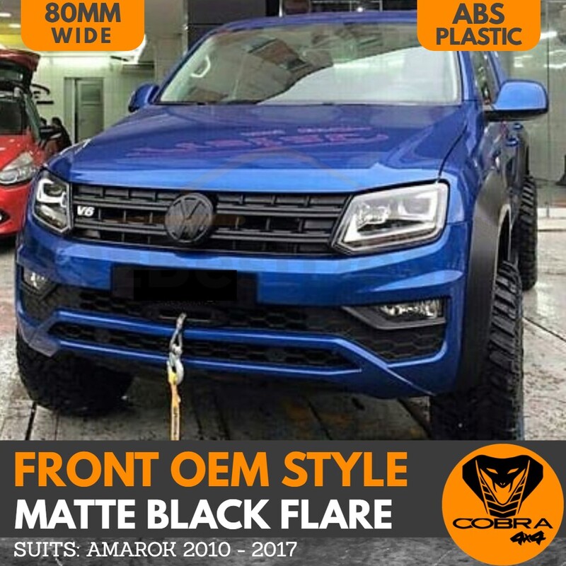 Front 80mm Matte/Satin Black OEM Style Flares suit Volkswagen Amarok VW 2010 - 2019
