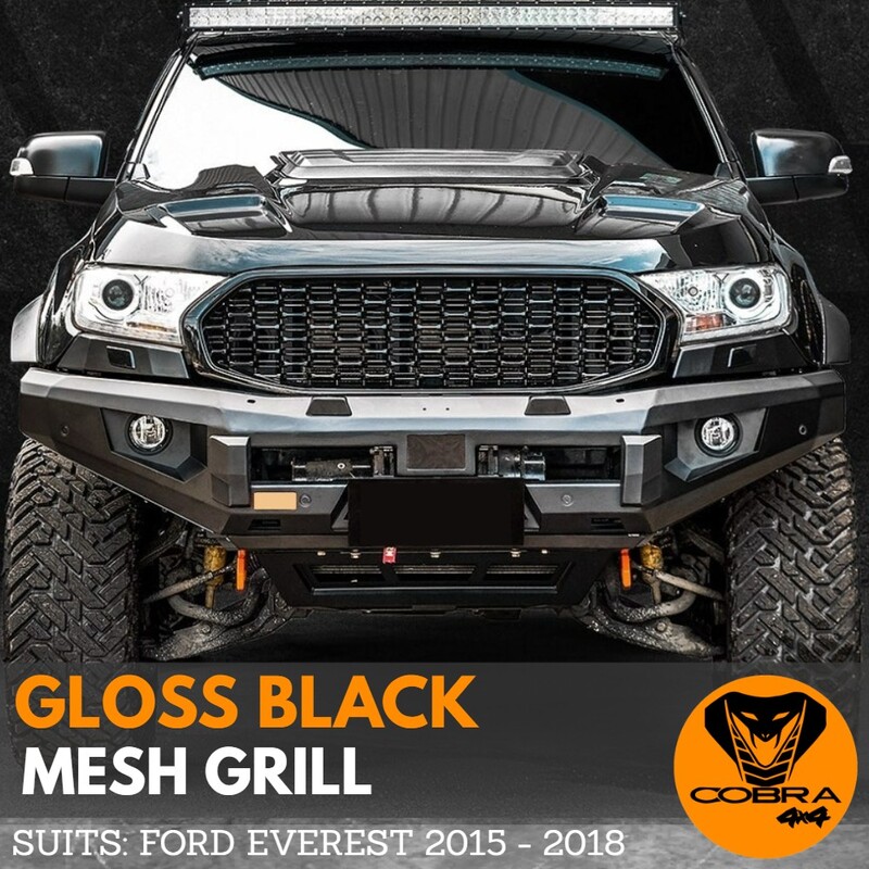 Front Mesh style Grill fits Ford Everest 2015 2016 2017 2018 Grille Gloss Black