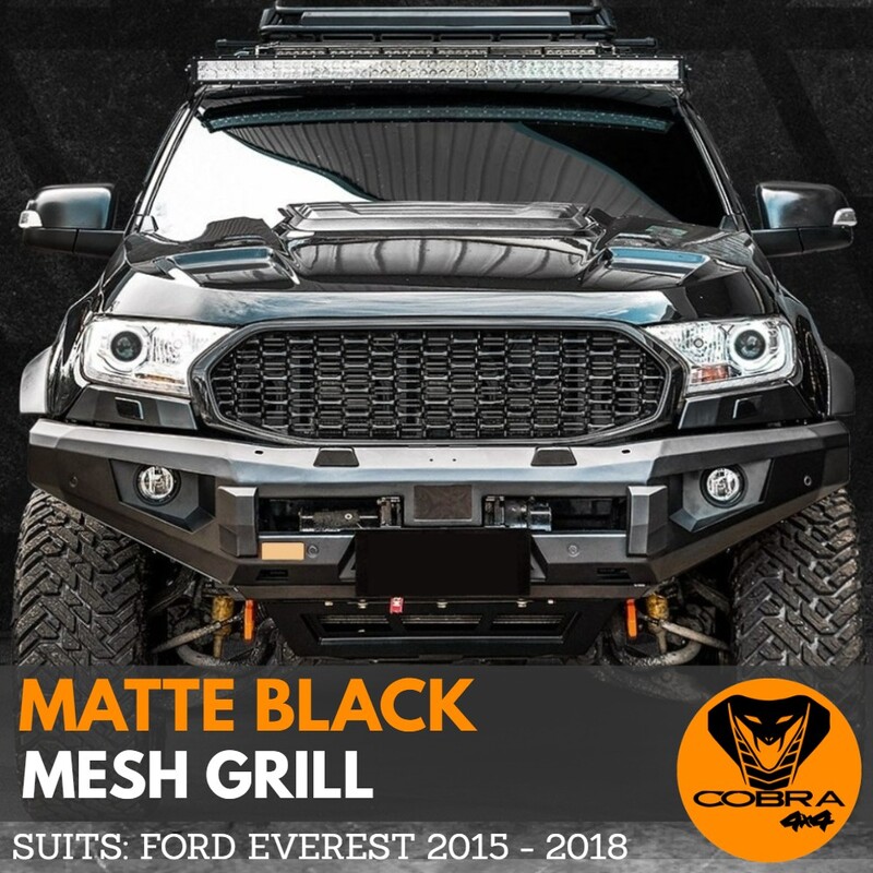 Matte Black Front Mesh style Grill fits Ford Everest 2015 2016 2017 2018 Grille 