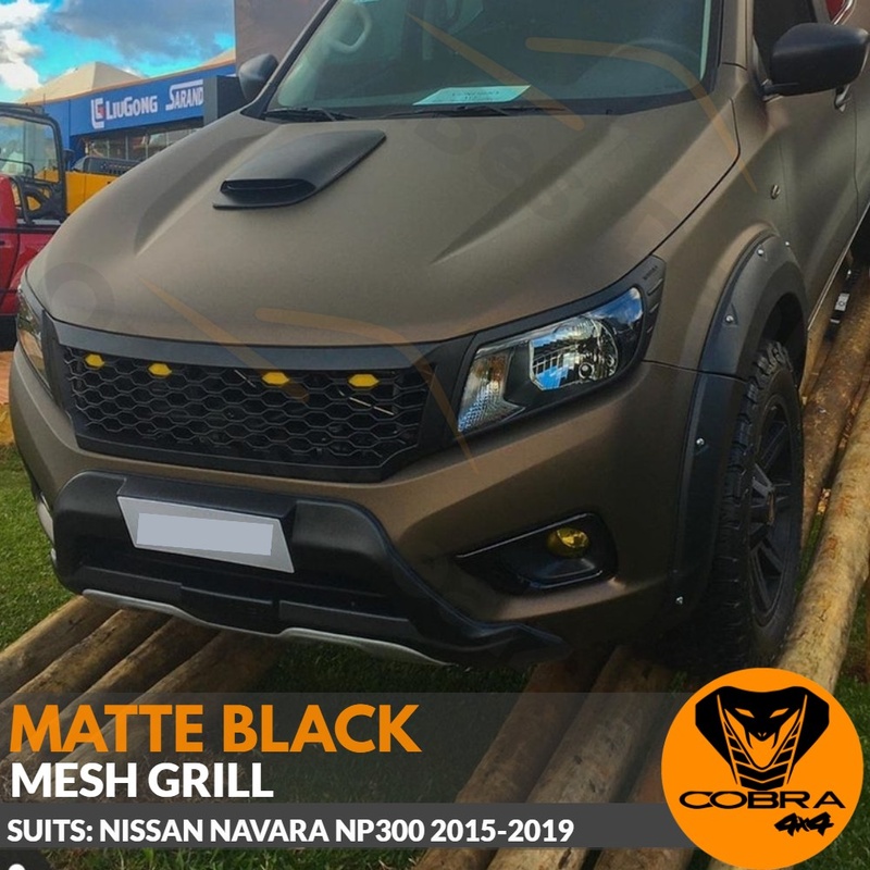 Mesh Style Grill fits Nissan Navara NP300 2015+ Matte Black D23