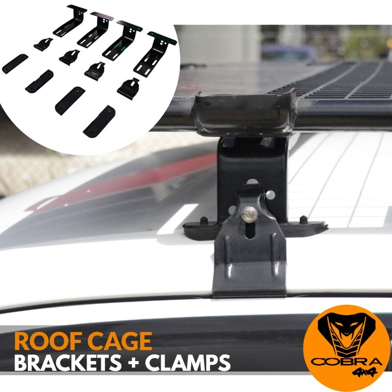 Cobra 4x4 Roof Rack Bracket + Clamps Black Powder Coated Steel Rack Ranger BT50 Hilux NP300 Cage