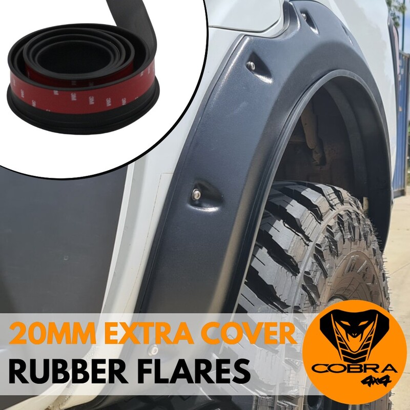 Rubber Fender Flares Flexible Wheel Arch Cover 10mm 20mm 30mm Wide x 3m Adhesive Tape 4WD 4X4 