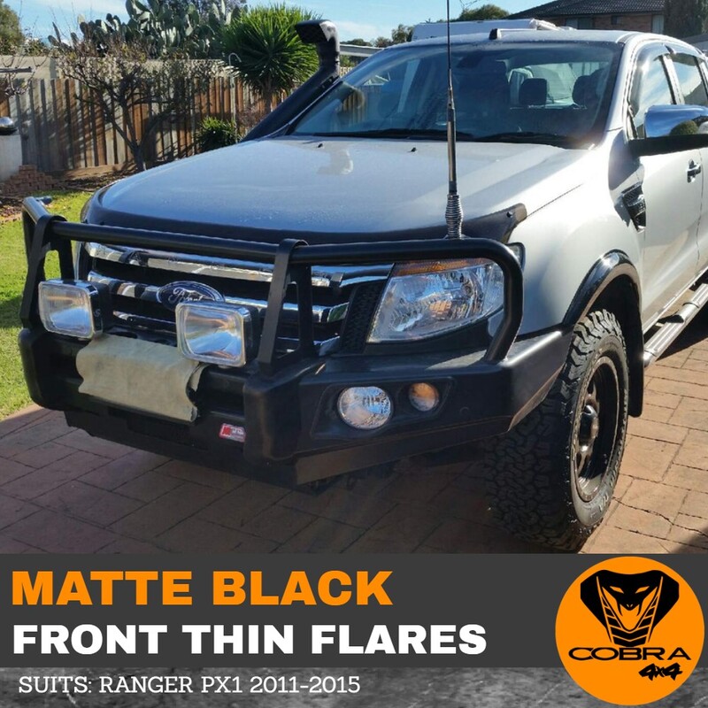 Front Matte Black Thin Flares Fits Ford Ranger Px1 2011 2012 2013 2014 2015