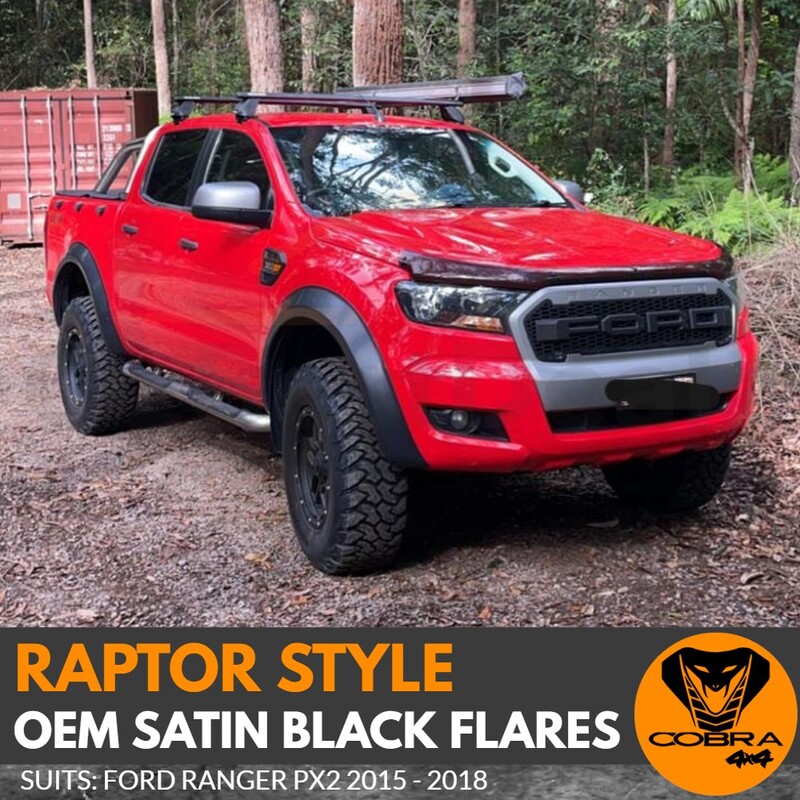 Satin Black OEM Raptor Style Flares Fits Ford Ranger PX2 2015 2016 2017 2018